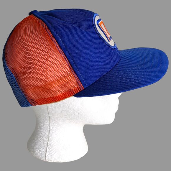 VTG Roadway Trucker Hat Cap Snapback Blue / Orange Transportation 1980s - Picture 3 of 10